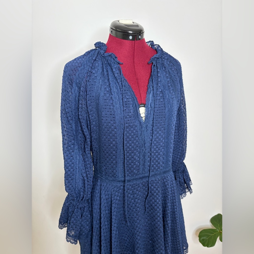 Alice + Olivia Navy Ruffled Dress - Picture 4 of 6